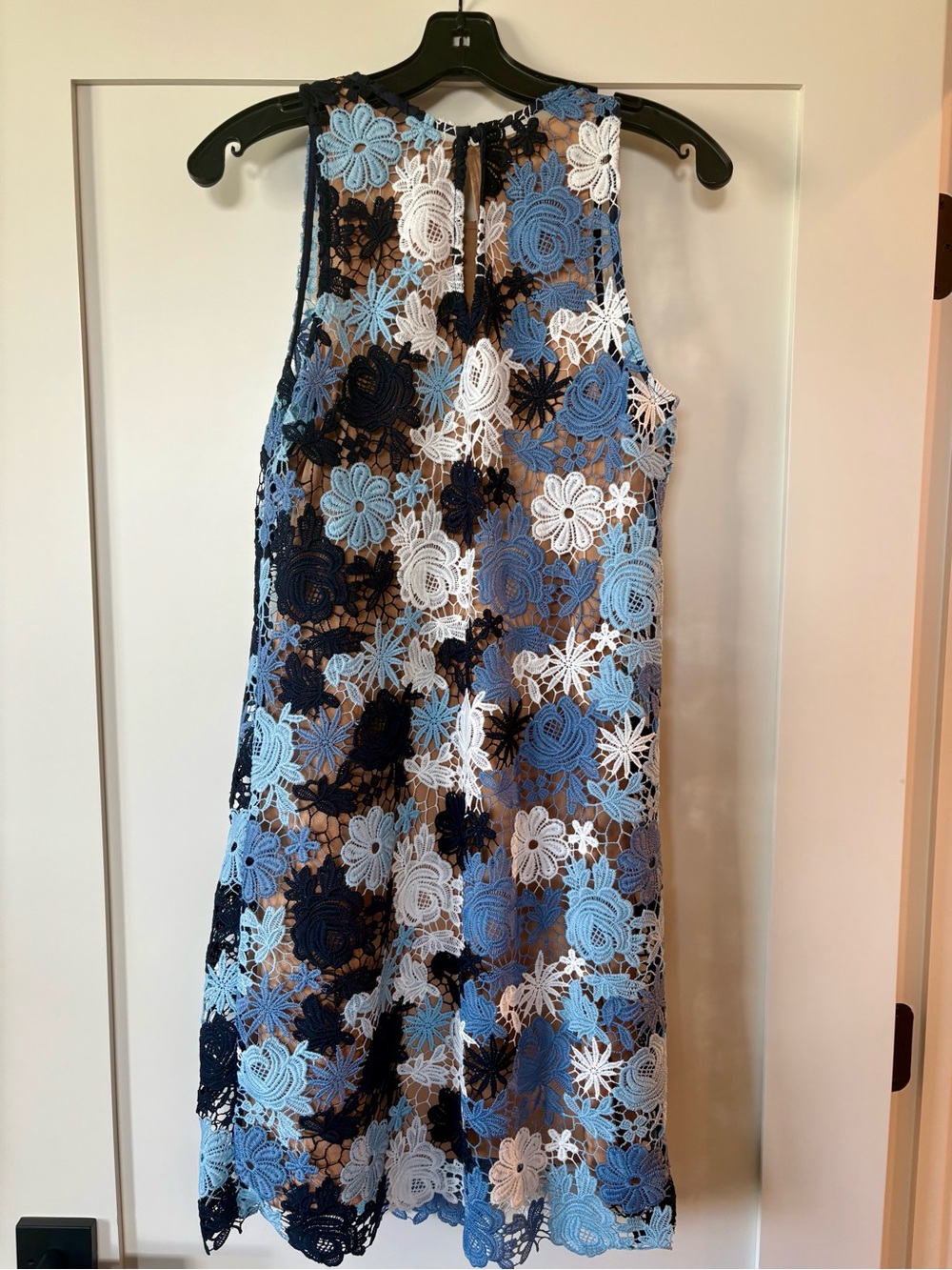 Woman’s Blue & White Floral Lace Dress